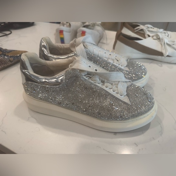 Steve Madden Shoes - Steve Madden Silver Sparkle Women's Sneakers